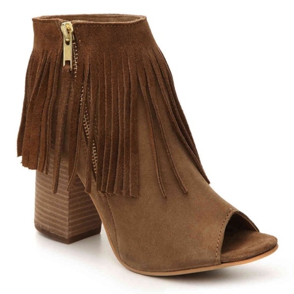 Carlos Santana Shoes - Carlos Santana Open-Toe Fringed Booties - NWOB!